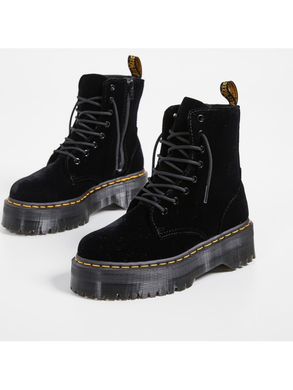 Dr. Martens Jadon Velvet Platform Boots Black Size 7 EUC - Picture 12 of 13